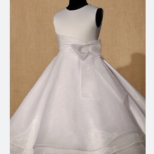 Joan Calabrese White girls first holy communion dress with shoes and veil